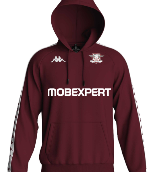 Bluza prezentare cu gluga visinie KAPPA - sezon 2025-26